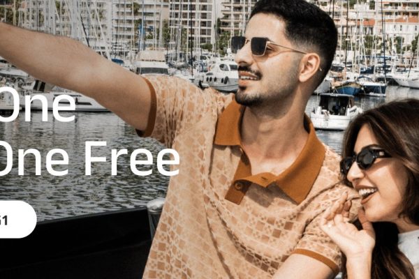 Eyewa sunglasses campaign banner showing fashion eyewear for bright travel days