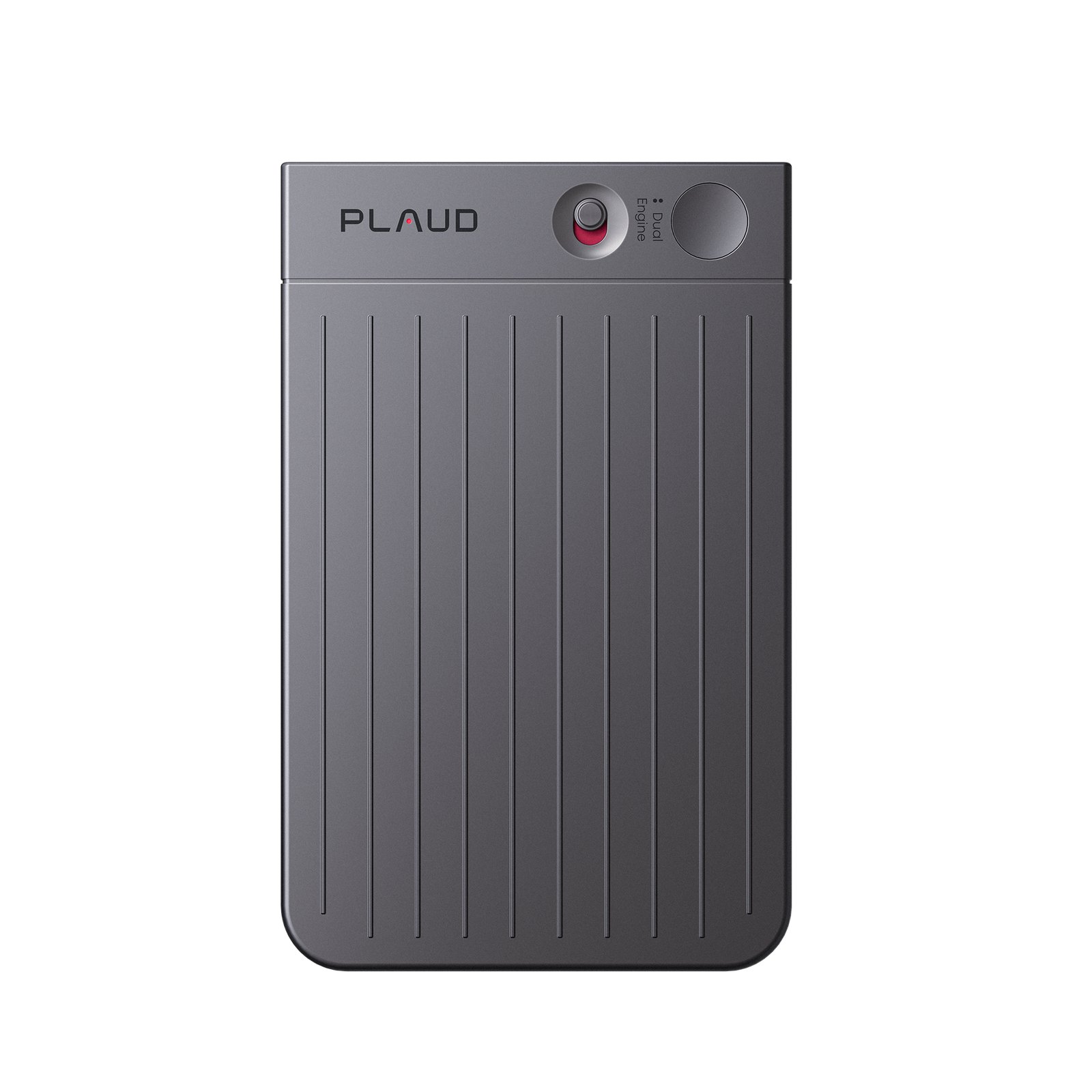 Plaud Note AI voice recorder in dark gray
