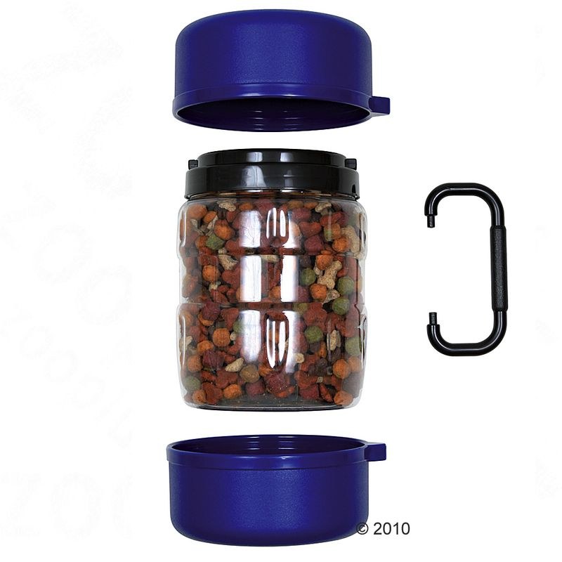 Dog using a collapsible travel bowl sold by Zoohit