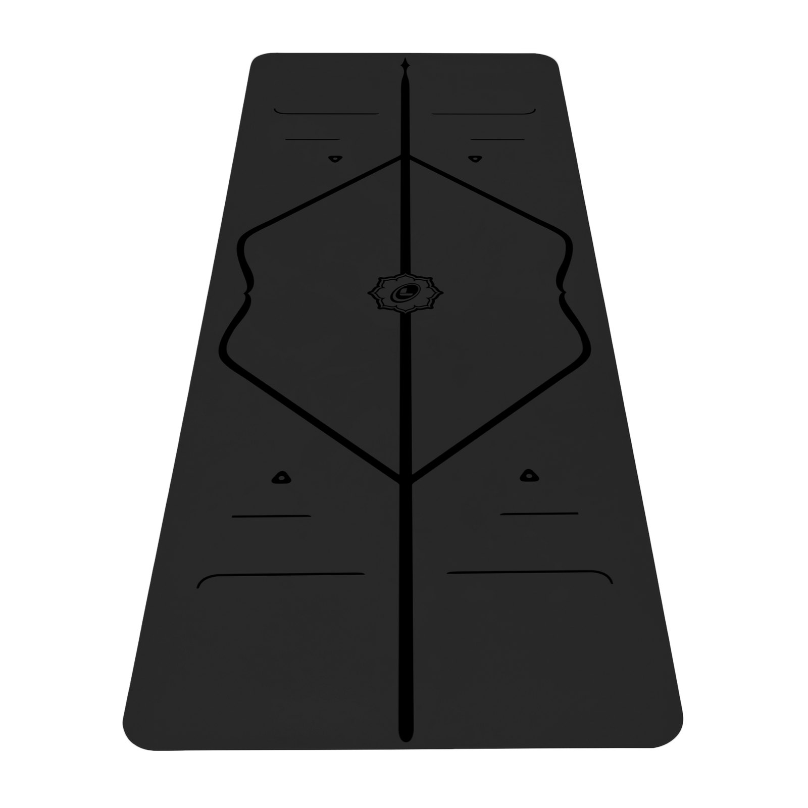 Black Liforme Classic Yoga Mat with AlignForMe markings