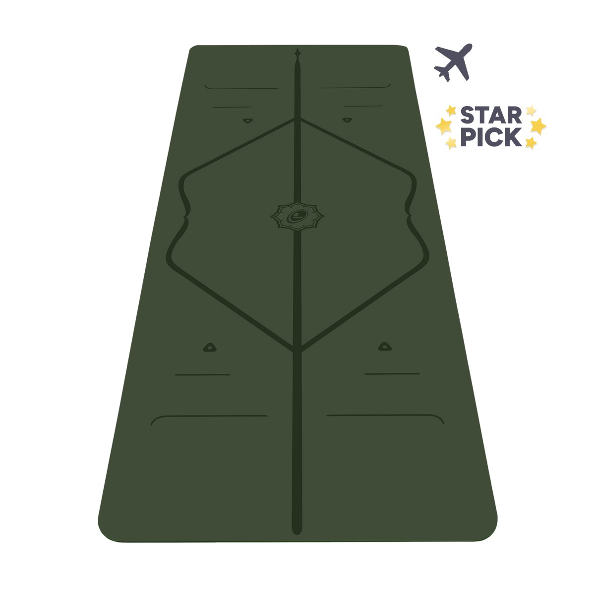 Deep Forest Green Liforme Travel Yoga Mat