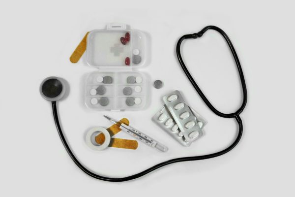 Outdoor health and personal care kit prepared for a trip