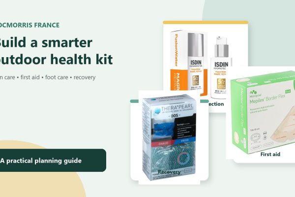 DocMorris France outdoor health kit guide with sun care first aid and recovery products