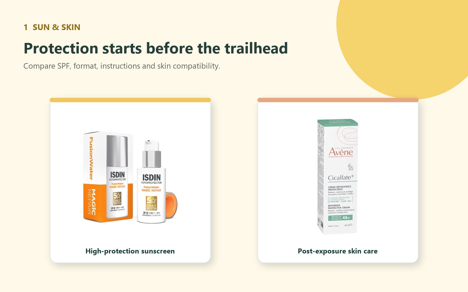 Sun protection and skin care products from the DocMorris France catalogue
